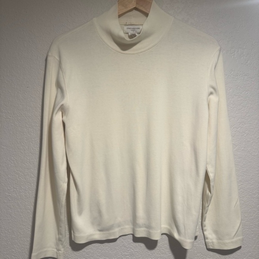 90s Jones New York Cream Mockneck Sweater